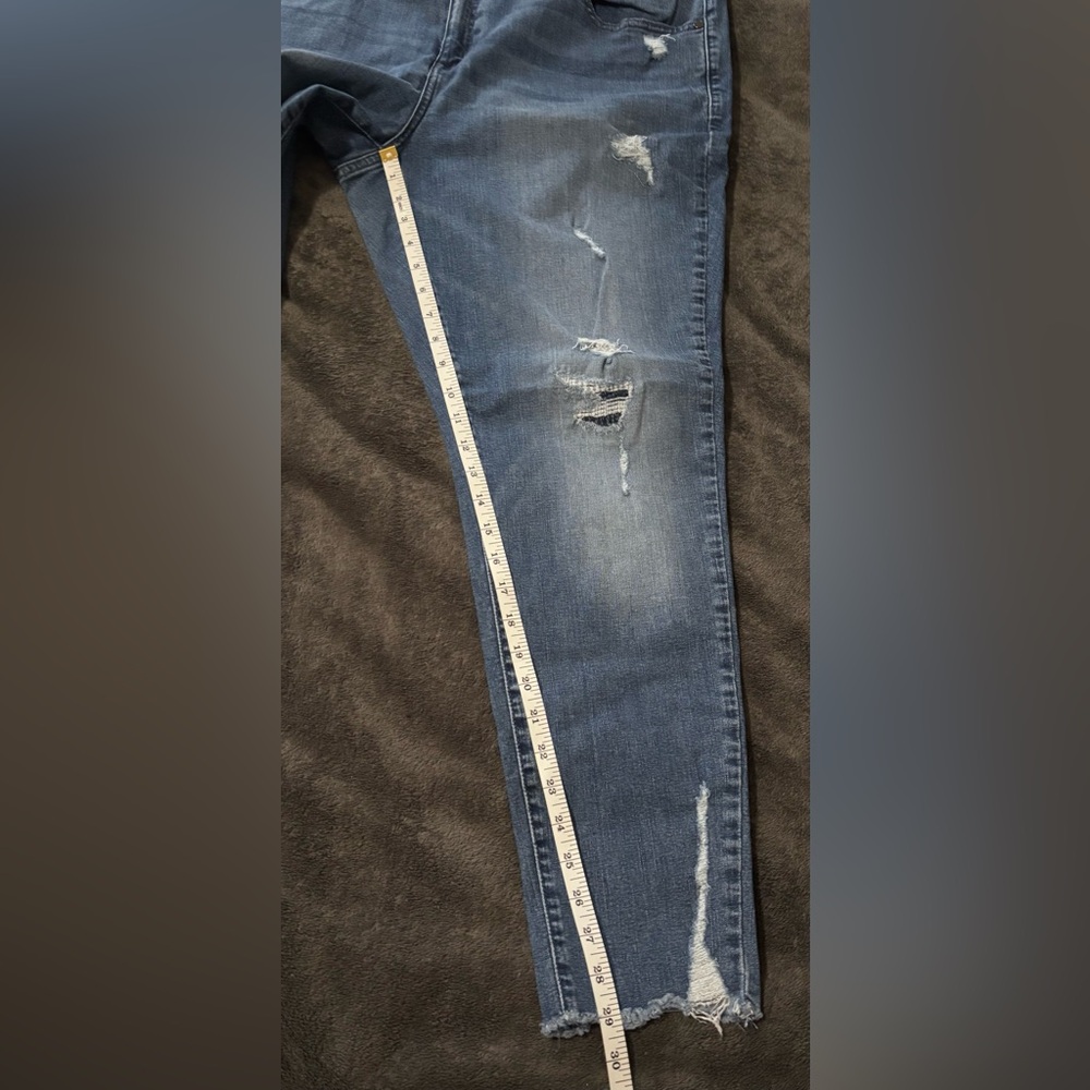 Lane Bryant Skinny Distressed Blue Jeans - Picture 2 of 5